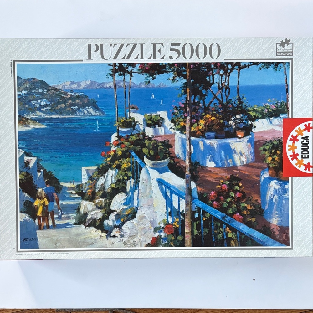 Educa Blue and White “Balcony in Ponza” Mediterranean Puzzle - 5000 Pieces
